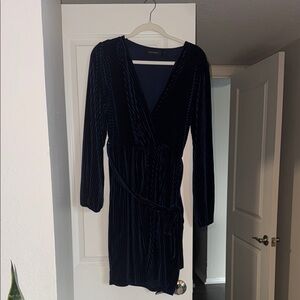 Elegant Navy Long Sleeve Dress